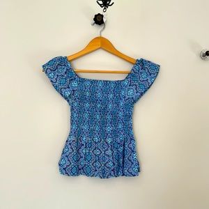 Girls size 10 geometric shape off the shoulder top.